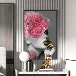 Affiche moderne fleurs sur la tête