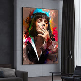 tableau peinture coloré femme fumeuse