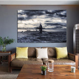 tableau sous marin en noir et blanc