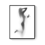 tableau femme fusain fond blanc