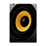 tableau vintage enceinte noire et jaune