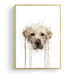 Cadre peinture chien fond blanc