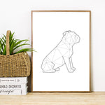 WTQ English Bulldog Sitting Wall Art Canvas Painting Posters