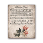 tableau partions ancienne et fleurs