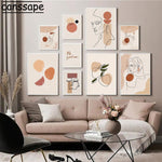 tableau rond marron et beige
