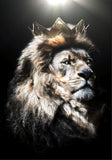 poster lion 1 pièce Couronne fond noir 