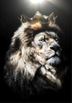 tableau moderne lion et couronne