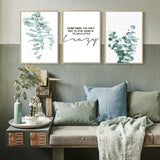 Green Plant Leaves Poster Print Wall Art Canvas Painting 