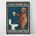 tableau affiche ours et bière