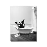 Wild Animal Bathtub Black White Art Prints Panda Whale 