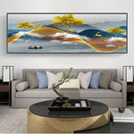 tableau peinture dorée d’un arbre