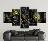 Tableau squelette en noir et jaune