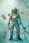 Retro Deep Sea Divers Underwater World Whale Wall Art Prints