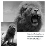 tableau photo lion majestueux noir et blanc