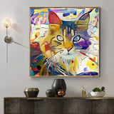 tableau peinture pop art d’un chat