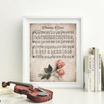 tableau partions ancienne et fleurs