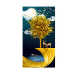 tableau peinture arbre magique en or