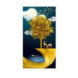tableau peinture arbre magique en or