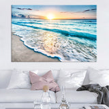 tableau plage et mer bleue