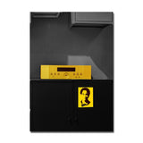 tableau vintage enceinte noire et jaune