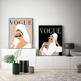 tableau vogue fond beige