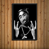 tableau Tupac Shakur photo en noir et blanc