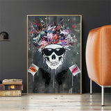 tableau coloré tête de mort