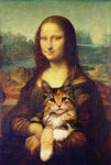 tableau de Mona Lisa avec un chat