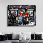 Street Pop Art England Queen Poster and Prints Black and 