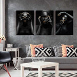 tableau fond noir femme africaine