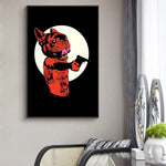 Tattoo Dog Canvas Painting on the Wall Modern Cool Animal 