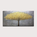 tableau peinture arbre en or