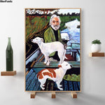 tableau peinture peintre et chien
