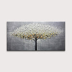 tableau peinture arbre en or