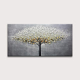 tableau peinture arbre en or