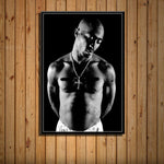 tableau Tupac Shakur photo en noir et blanc