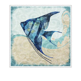 Cadre abstrait poisson bleu foncé