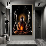 Tableau bouddha 1 pièce Bouddha fond noir