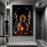 tableau bouddha sombre