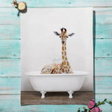 Llama Elephant Giraffe Bear Panda Lion Bathtub Wall Art 