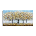 tableau peinture 3 arbres en or