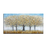 tableau peinture 3 arbres en or