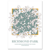 tableau care bleu et fleurs blanches