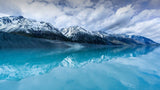 tableau lac bleu montagne blanche
