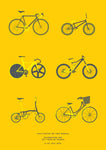 Affiche vintage fond jaune et vélos