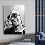 tableau Snoop Dogg en noir et blanc