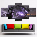 Tableau dragon squelettique et guerrier