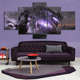 Tableau dragon squelettique et guerrier