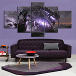Tableau dragon squelettique et guerrier