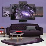 Tableau dragon squelettique et guerrier